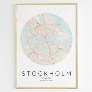 Create Your Custom Stockholm Circle Map Poster – Personalized Gift