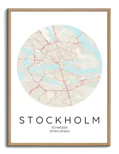 Create Your Custom Stockholm Circle Map Poster – Personalized Gift