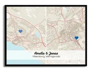 Capture Your Love: Custom Double Map for Couples