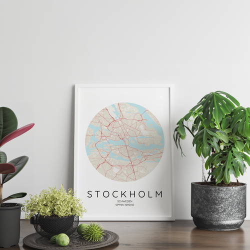 Create Your Custom Stockholm Circle Map Poster – Personalized Gift