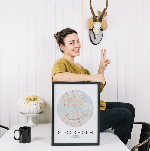 Create Your Custom Stockholm Circle Map Poster – Personalized Gift