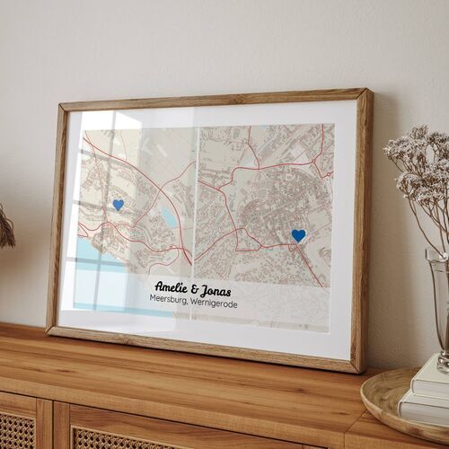 Capture Your Love: Custom Double Map for Couples