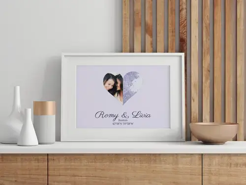 Split Heart Photo Collage with City Map