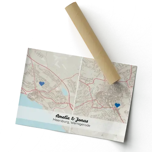 Capture Your Love: Custom Double Map for Couples