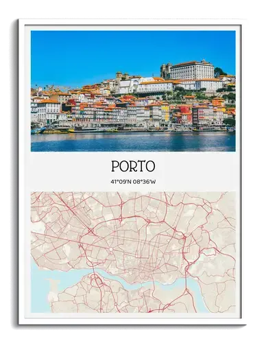 City Photo Map Poster with Coordinates