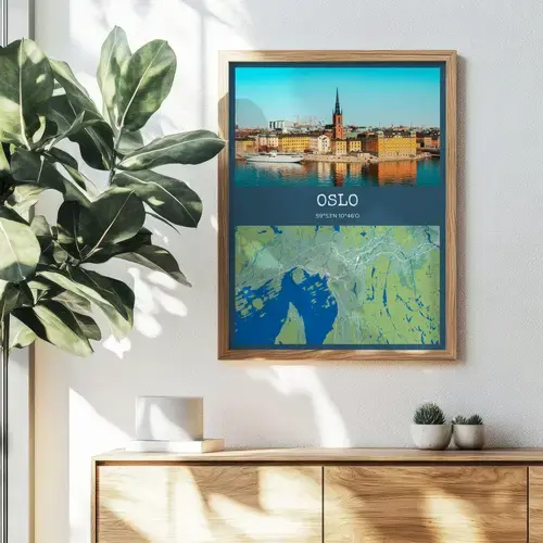 City Photo Map Poster with Coordinates