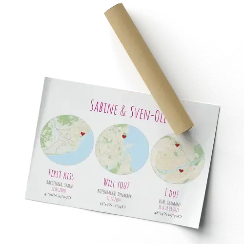 Circular Maps: Relationship Milestones Art Print