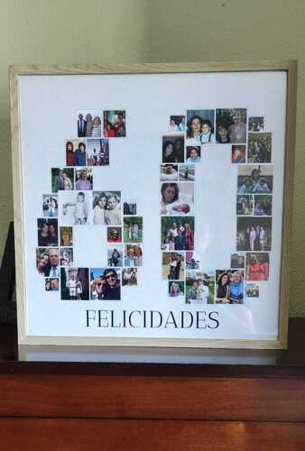 Customer Photo by PILAR for Review Print Photo Collage Framed Poster (wood, natural) 40x40cm