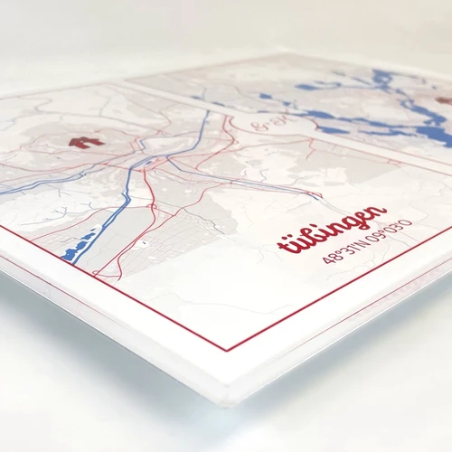 Personalized City Map on Acrylic Glass: Front Detail