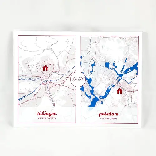 City map on acrylic glass: Front view