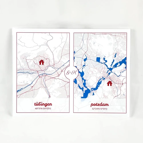 Personalized City Map on Acrylic Glass: Wall