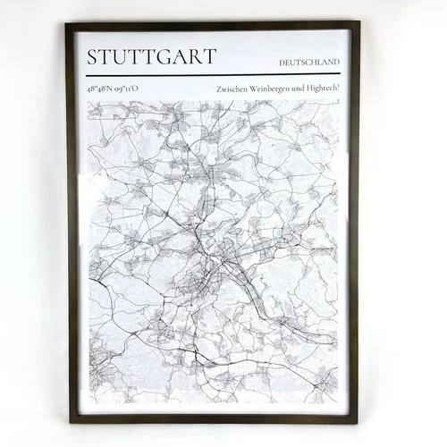 City map as framed poster: Comparison